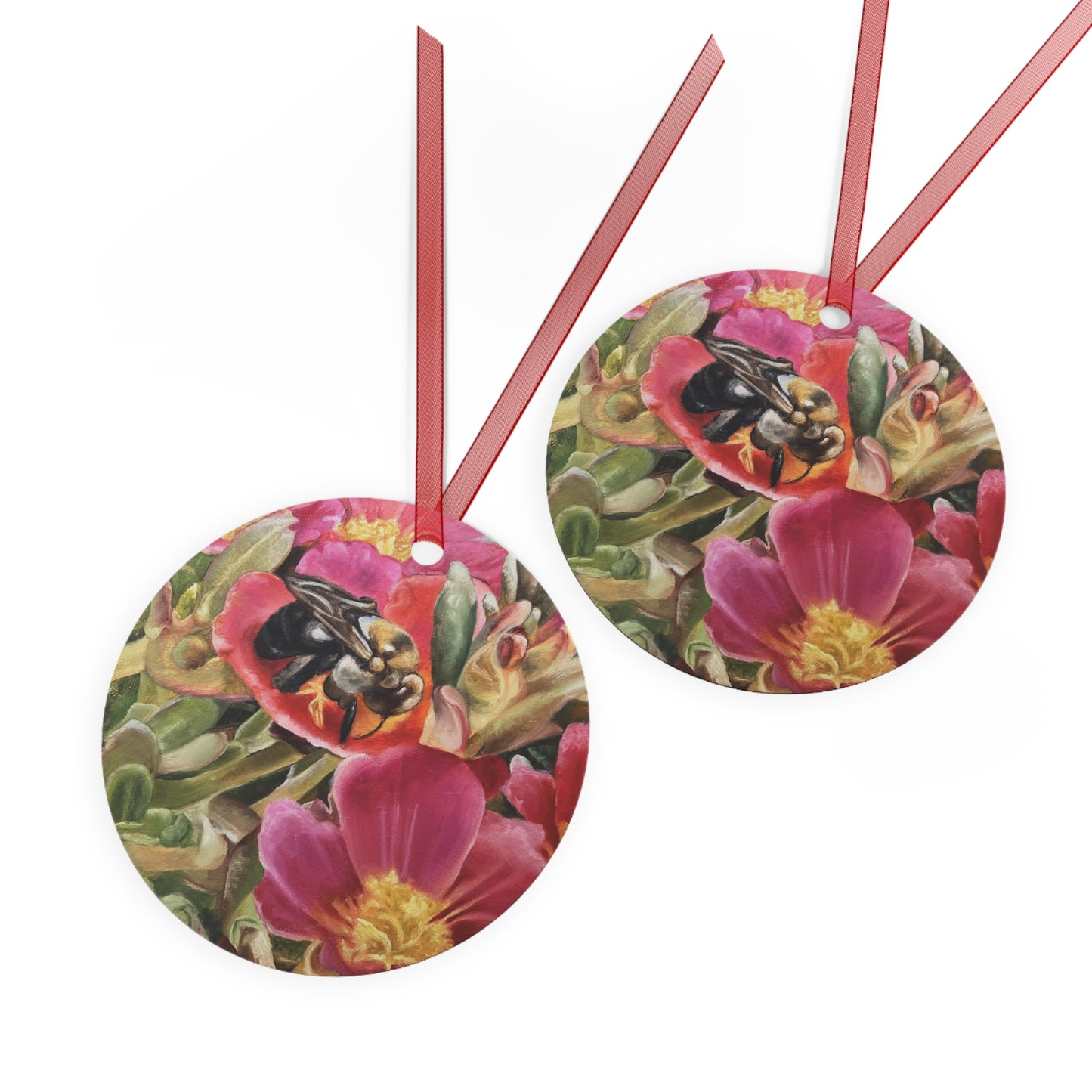"Summer of Bees No. 1" Metal Ornaments